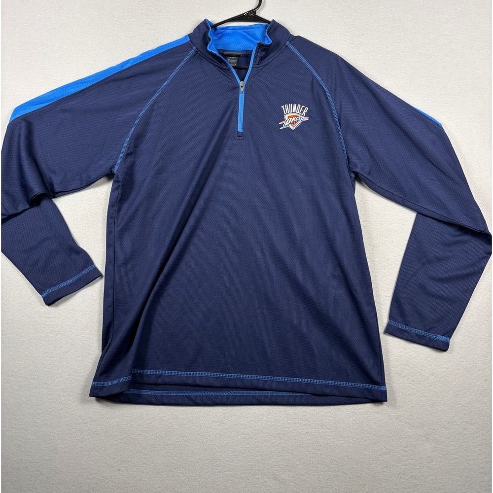 NBA Oklahoma City Thunder Quarter-Zip Pullover XL Navy Blue Basketball Mens
